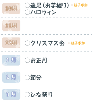 年間行事予定 10月-3月